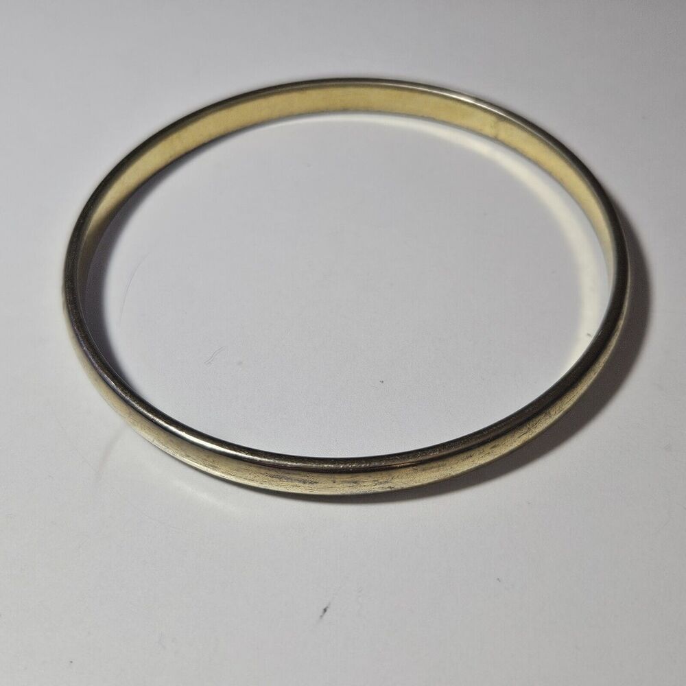 Vintage Monet Gold Tone Costume Bangle Bracelet 7.75 Inches - Picture 8 of 10